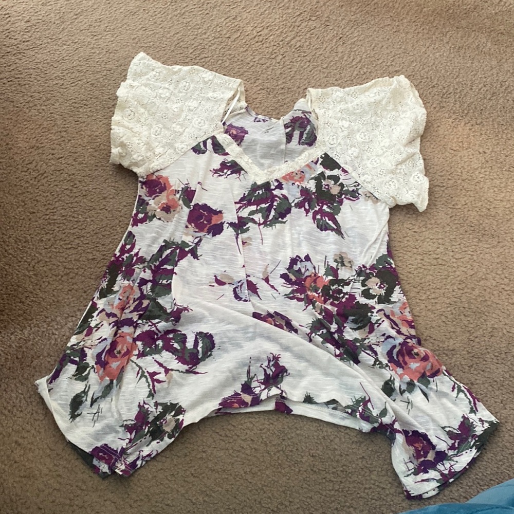 Lace-Sleeved Blouse